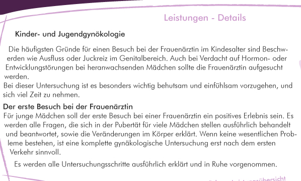 Kindergynäkologie Jugendgynäkologie
