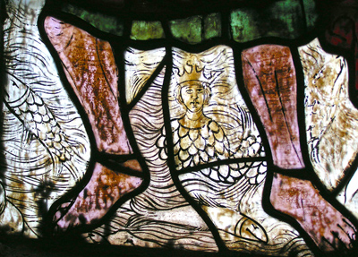 Detail aus einer mittelalterlichen Glasmalerei